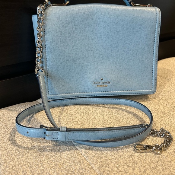 Kate Spade Blue Leather Crossbody Bag with Chain Strap - Picture 1 of 11